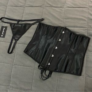 raveland black waist corset set unisex size large
